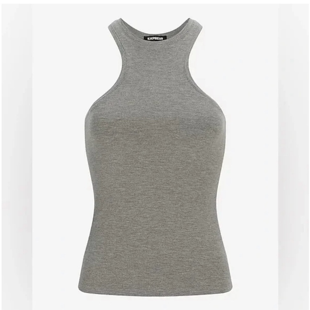Express Black Ribbed Racerback Tank - Picture 3 of 3